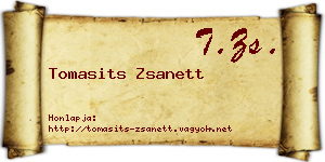 Tomasits Zsanett névjegykártya